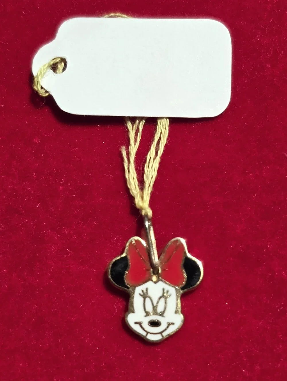 🎀✨️ 18K Real Gold Minnie Mouse Red Charm Pendant✨️🎀